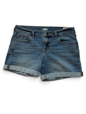 Old Navy Mid Rise Cuffed Denim Shorts Medium Wash Blue Jean Women's Size 4